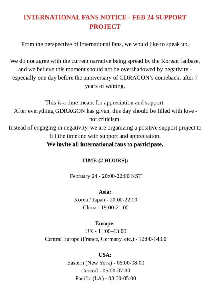 Counter attack dari fans internasional untuk G-Dragon