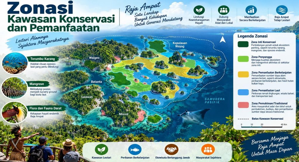 Zonasi kawasan konservasi di Raja Ampat (Sumber: The Asia Foundation)