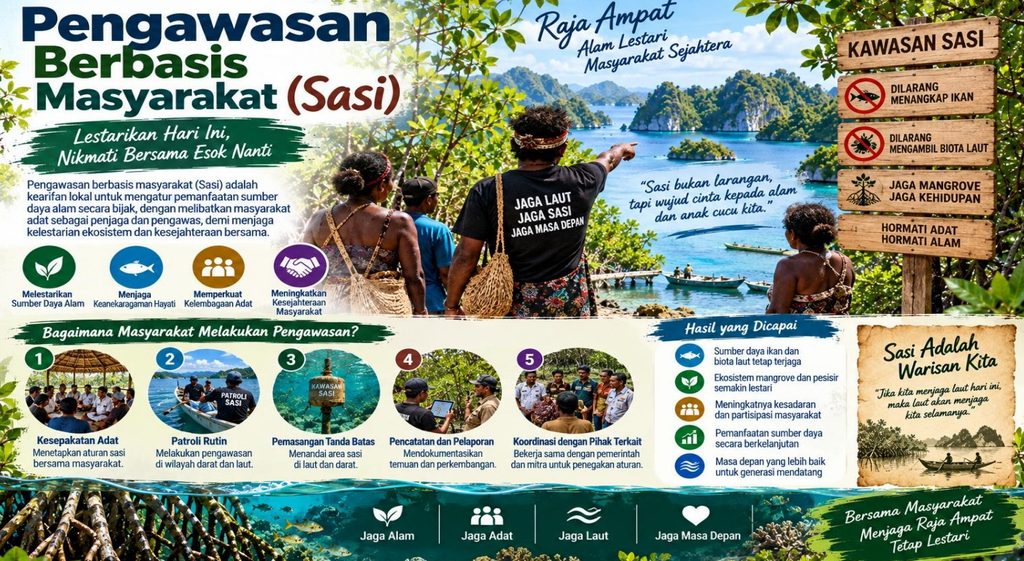 Sasi, aturan adat masyarakat Raja Ampat dalam menjaga hutan (Sumber: The Asia Foundation)